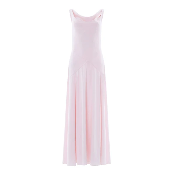 Needle and Thread Evangeline Satin Cowl Neck Gown in Shell