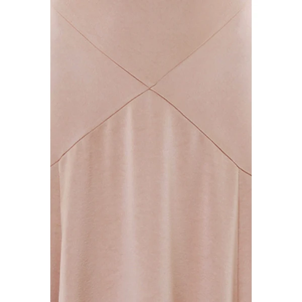 Needle and Thread Evangeline Satin Cowl Neck Long Sleeve Gown in Biscui, view 4