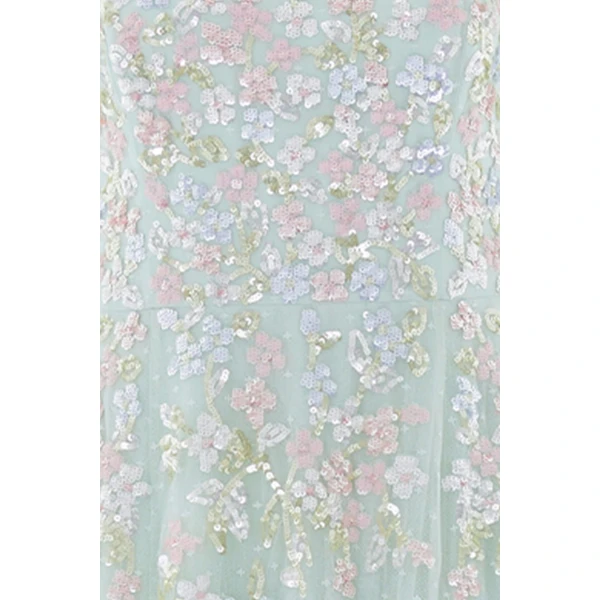 Needle and Thread Forget-Me-Not Strapless Gown in Sea Mist/Multi, view 5