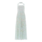 Needle and Thread Forget-Me-Not Strapless Gown in Sea Mist/Multi
