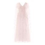 Needle and Thread Freesia Shimmer Cape Sleeve Ankle Gown in Opal