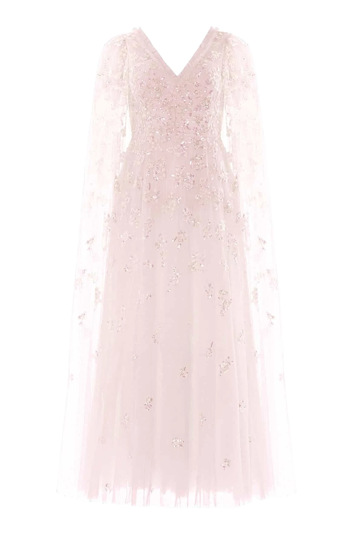 Needle-Thread-Freesia-Shimmer-Cape-Sleeve-Ankle-Gown-in-Opal-Coveti87437_nobg Needle and Thread Freesia Shimmer Cape Sleeve Ankle Gown in Opal
