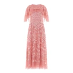 Needle and Thread Freya Cape Ankle Gown in Misty Rose