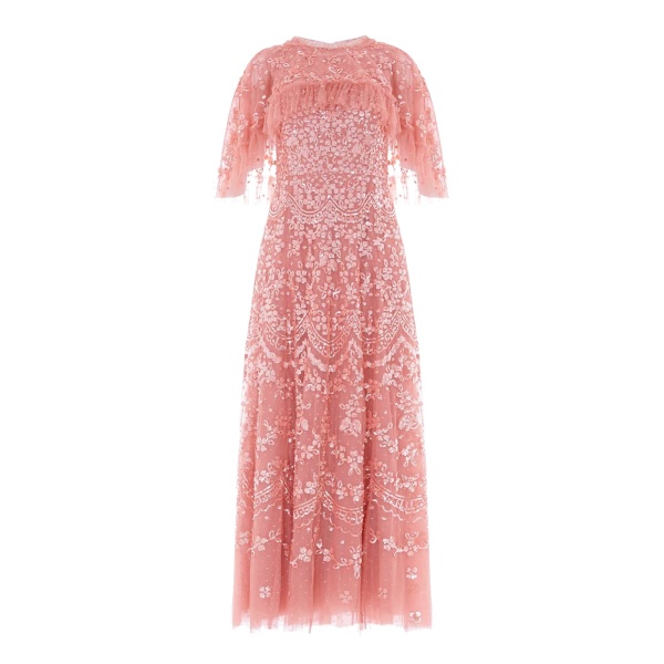 Needle and Thread Freya Cape Ankle Gown in Misty Rose