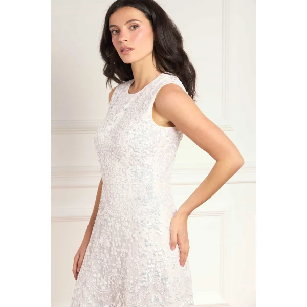 Needle and Thread Freya Cape Ankle Gown in Swan White, view 4