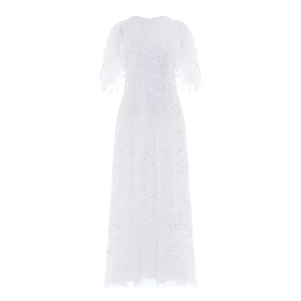 Needle and Thread Freya Cape Ankle Gown in Swan White