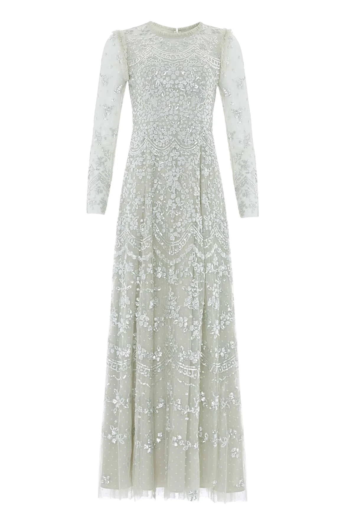 Needle-Thread-Freya-Long-Sleeve-Gown-in-Seafoam-Coveti72496_nobg Needle and Thread Freya Long Sleeve Gown in Seafoam