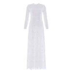 Needle and Thread Freya Long Sleeve Gown in Swan White