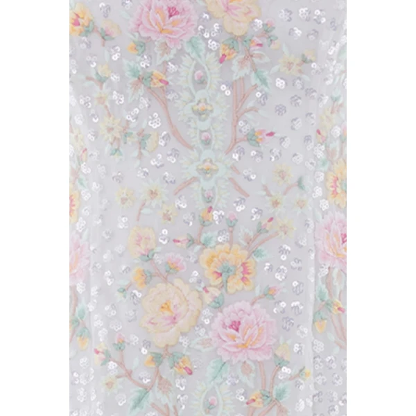 Needle and Thread Garden Rose Dot Cami Ankle Gown in Swan White/Pastel, view 5
