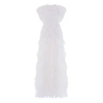 Needle and Thread Genevieve Ruffle Gown in Swan White