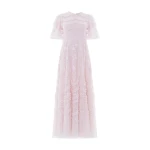 Needle-Thread-Gianna-Ruffle-Short-Sleeve-Ankle-Gown-in-Shell-Coveti11889_nobg Needle and Thread Gianna Ruffle Short Sleeve Ankle Gown in Shell