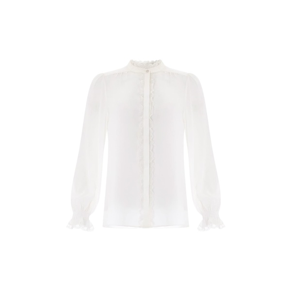 Needle and Thread Lace Trim Blouse in Chalk