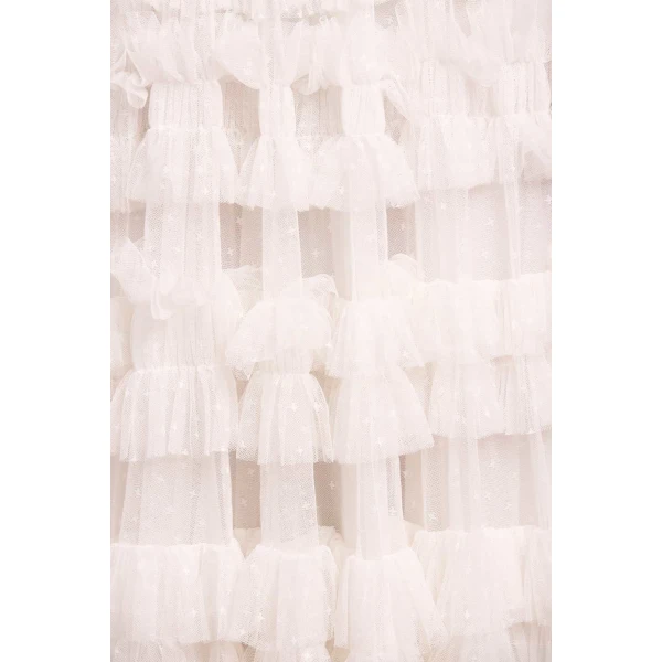 Needle and Thread Lisette Ruffle Off-Shoulder Gown in Swan White, view 5