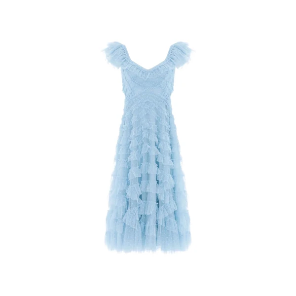 Needle and Thread Lola Backless Ballerina Dress in Aqua