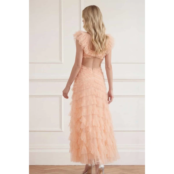 Needle and Thread Lola Backless Gown in Apricot Blush, view 6
