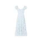 Needle-Thread-Magnolia-Ditsy-Lola-Backless-Ballerina-Dress-in-WhiteAqua-Coveti81825_nobg Needle and Thread Magnolia Ditsy Lola Backless Ballerina Dress in White/Aqua