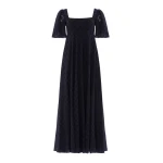 Needle and Thread Marisol Cotton Broderie Short Sleeve Ankle Gown in Jet Black