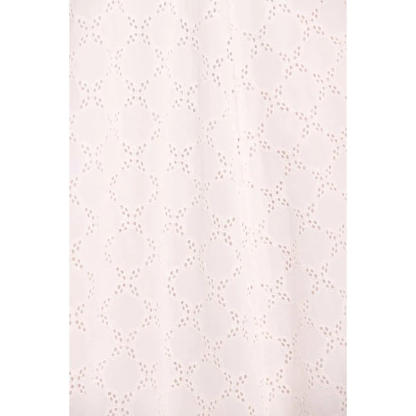 Needle and Thread Marisol Cotton Broderie Short Sleeve Ankle Gown in Optic White, view 3
