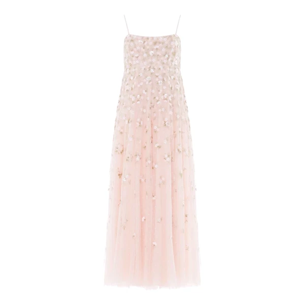 Needle and Thread Meadow Ditsy Cami Ankle Gown in Opal/Peach