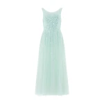 Needle and Thread Moonlight Sequin Cowl Neck Ankle Gown in Soft Mint