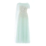 Needle and Thread Moonlight Sequin Draped Gown in Soft Mint/Gold