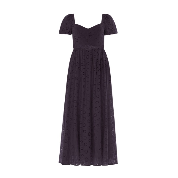 Needle and Thread Romilly Cotton Broderie Ankle Gown in Jet Black