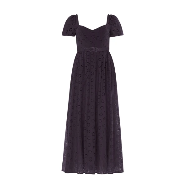 Needle and Thread Romilly Cotton Broderie Ankle Gown in Jet Black
