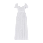 Needle and Thread Romilly Cotton Broderie Ankle Gown in Optic White