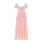 Needle and Thread Romilly Cotton Broderie Ankle Gown in Pale Pink/White