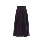 Needle and Thread Romilly Cotton Broderie Ankle Skirt in Jet Black