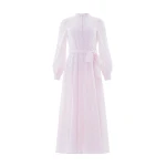 Needle and Thread Romilly Cotton Broderie Long Sleeve Shirt Dress in Shell