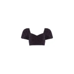 Needle and Thread Romilly Cotton Broderie Top in Jet Black