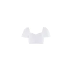 Needle and Thread Romilly Cotton Broderie Top in Optic White