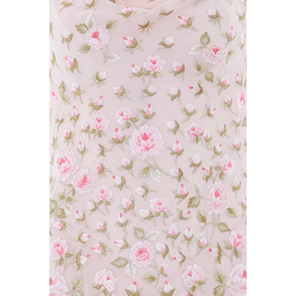 Needle and Thread Rose Bloom Georgette Gown in Shell, view 4