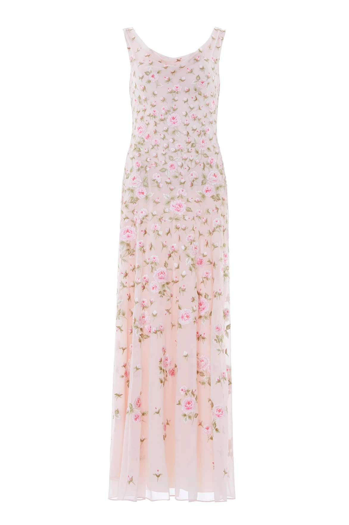 Needle & Thread Rose Bloom Georgette Gown in Shell - Dresses - British Luxury Evening Wear at Luxury Shoes Needle and Thread Rose Bloom Georgette Gown in Shell