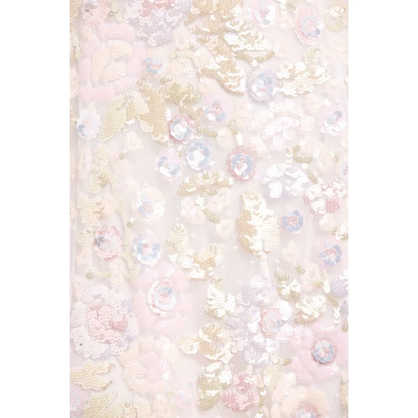 Needle and Thread Sequin Paradise Sweetheart Ankle Gown in Swan White/Multi, view 5