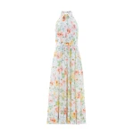 Needle and Thread Sienna Rose Cotton Halter Ankle Gown in Optic White