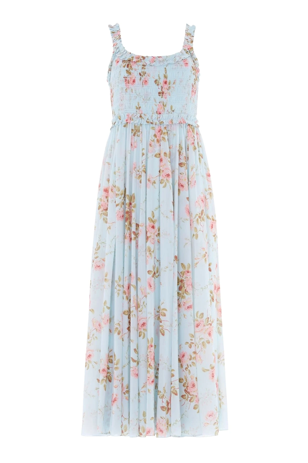 Needle-Thread-Summers-Rose-Chiffon-Smocked-Cami-Ankle-Gown-in-Aqua-Coveti37428_nobg Needle and Thread Summer’s Rose Chiffon Smocked Cami Ankle Gown in Aqua