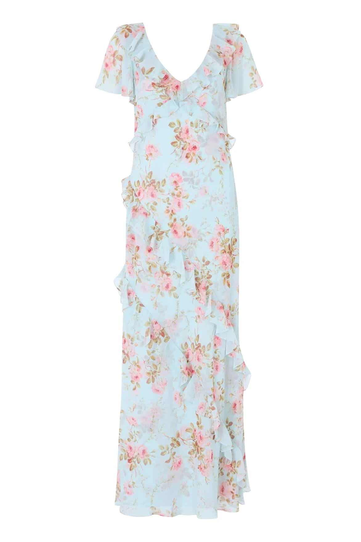 Needle-Thread-Summers-Rose-Georgette-V-Neck-Gown-in-Aqua-Coveti87978_nobg Needle and Thread Summer’s Rose Georgette V-Neck Gown in Aqua
