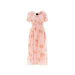 Needle and Thread Summer’s Rose Shirred Short Sleeve Ballerina Dress in Pale Pink