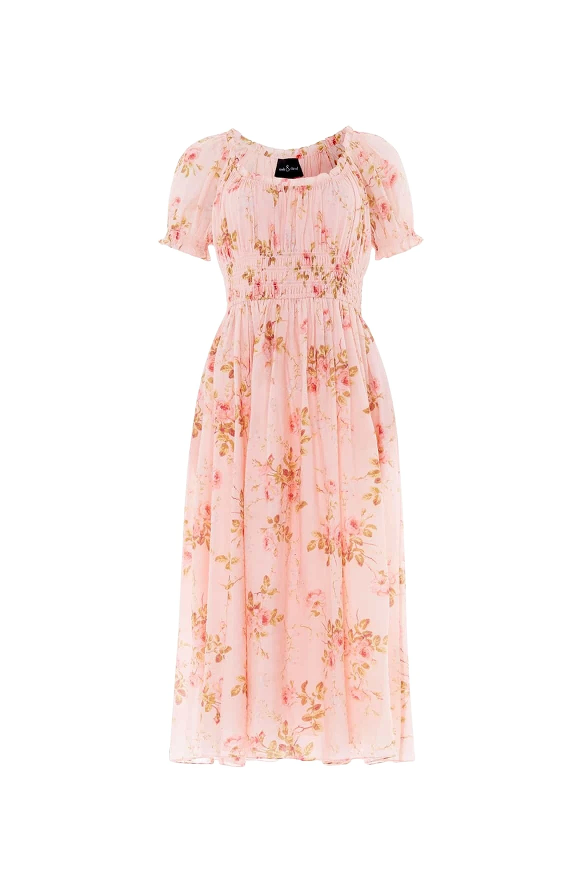Needle-Thread-Summers-Rose-Shirred-Short-Sleeve-Ballerina-Dress-in-Pale-Pink-Coveti18678_nobg Needle and Thread Summer’s Rose Shirred Short Sleeve Ballerina Dress in Pale Pink