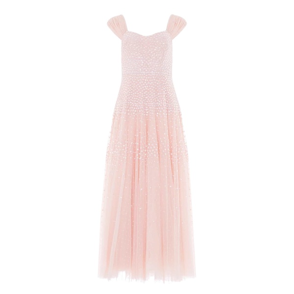 Needle and Thread Sunrise Sequin Sweetheart Ankle Gown in Opal