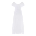 Needle and Thread Sunrise Sequin V-Neck Ankle Gown in Swan White