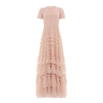 Needle and Thread Valentine Ruffle Gown in Biscuit