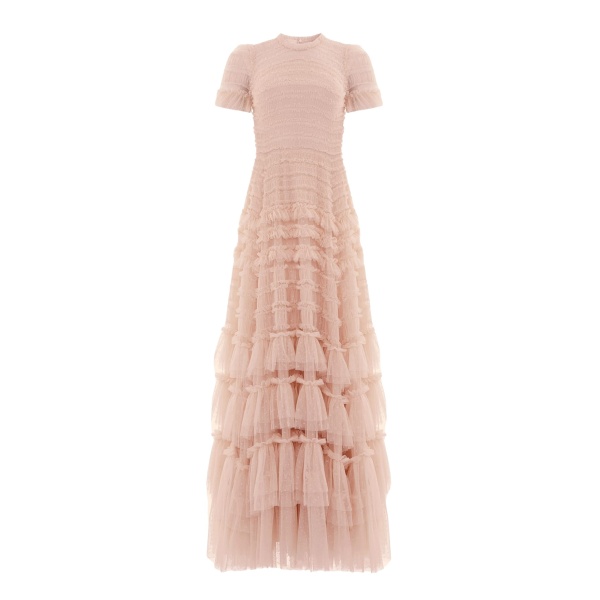 Needle and Thread Valentine Ruffle Gown in Biscuit