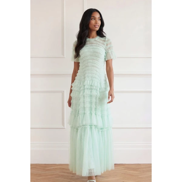Needle and Thread Valentine Ruffle Gown in Soft Mint, view 3