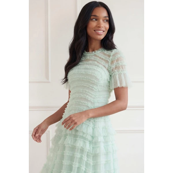 Needle and Thread Valentine Ruffle Gown in Soft Mint, view 5