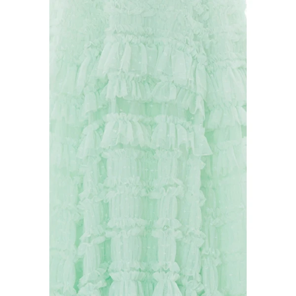 Needle and Thread Valentine Ruffle Gown in Soft Mint, view 6