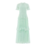 Needle and Thread Valentine Ruffle Gown in Soft Mint