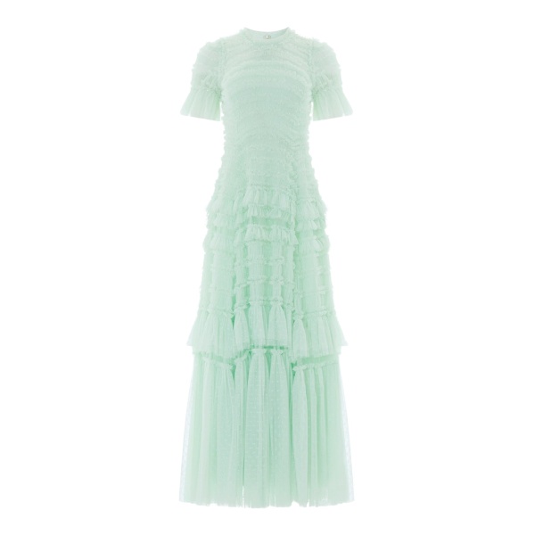 Needle and Thread Valentine Ruffle Gown in Soft Mint